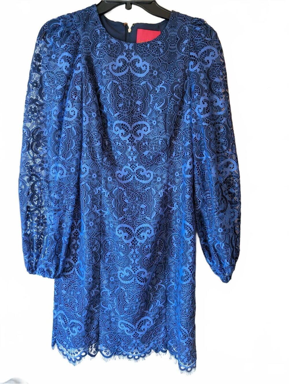 Lilly Pulitzer Blue Lace Long Sleeve Mini Dress